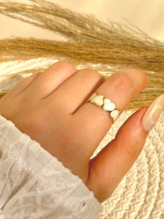 White Heart Ring