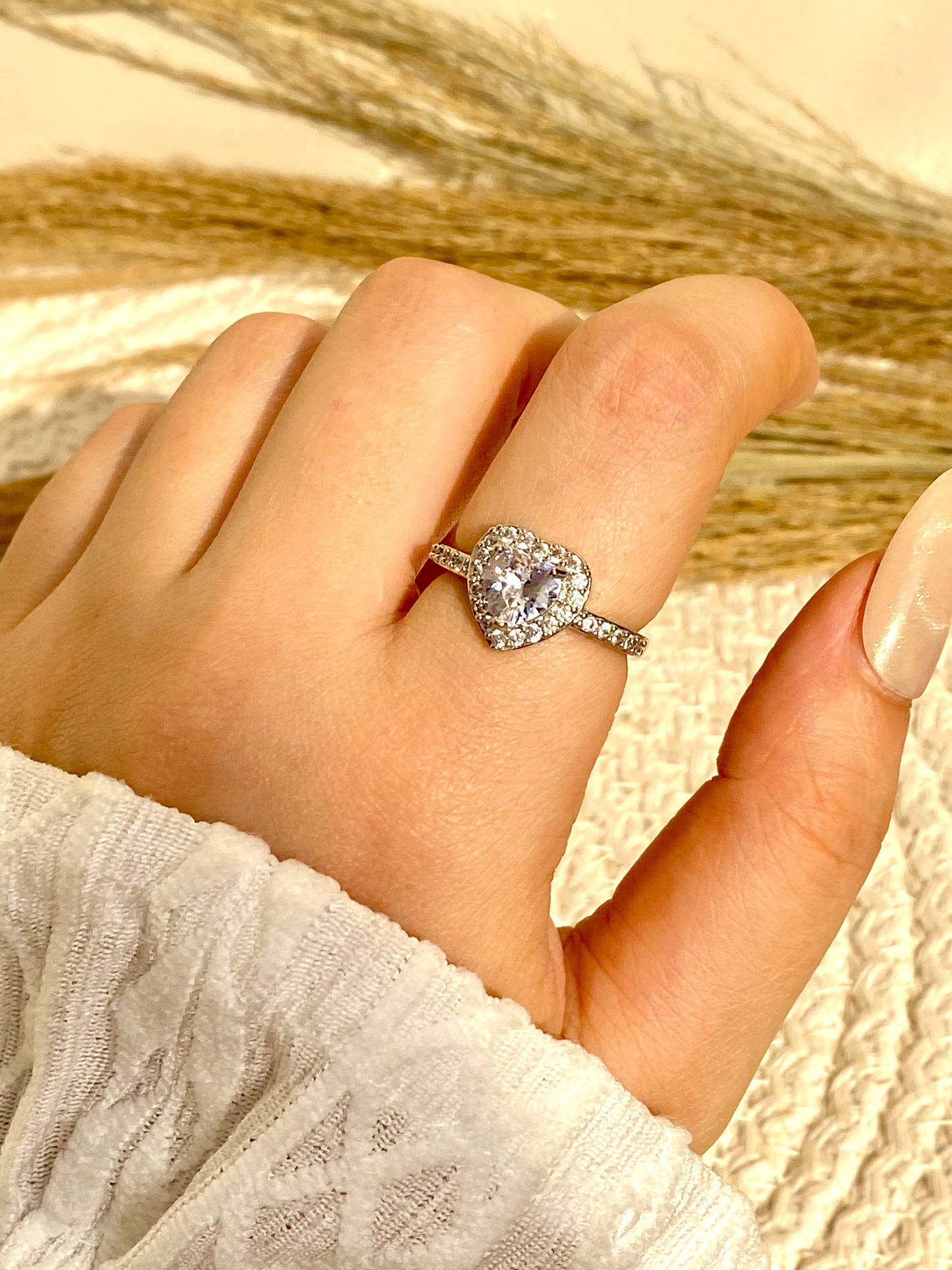 Pandora White Stone Ring