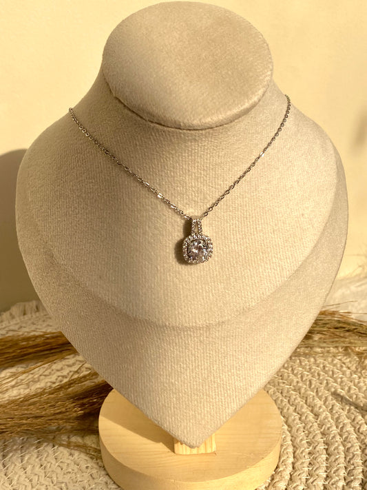 Silver Square Necklace