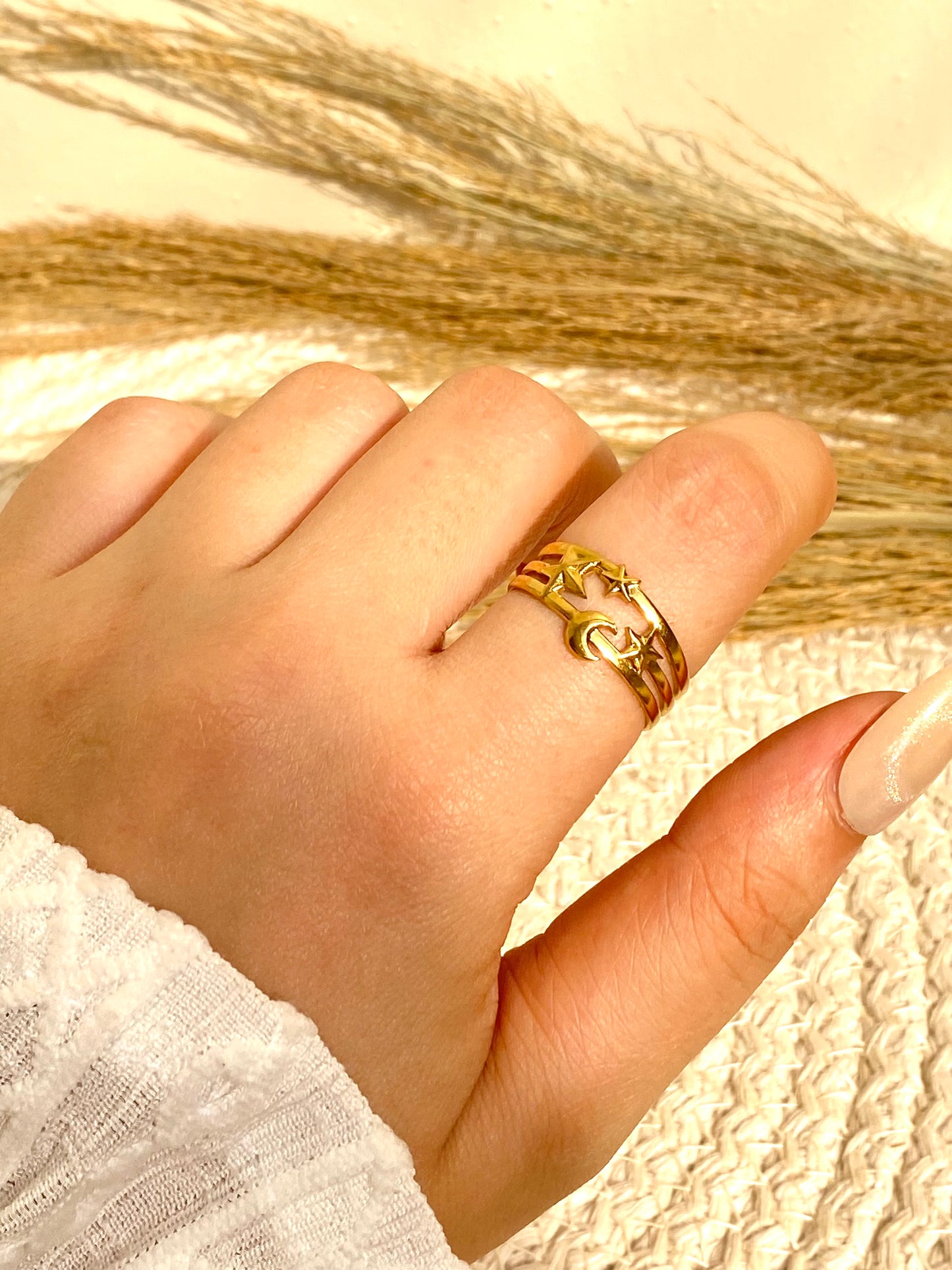 Moon & Star Ring