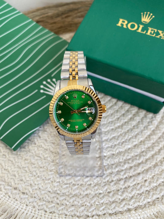 Rolex Watch with mixed Gold and Silver Strap