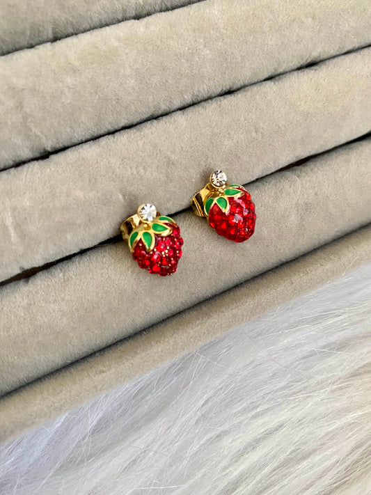 Diamond Strawberry Earring