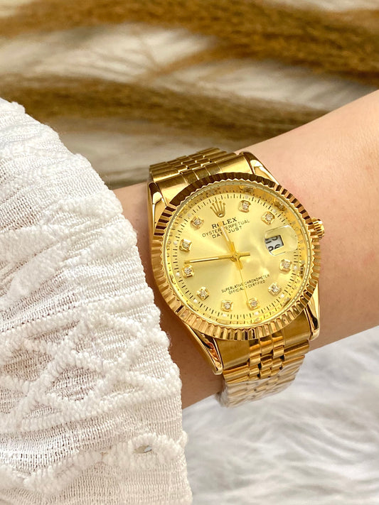 Rolex Watch Full Gold Strap