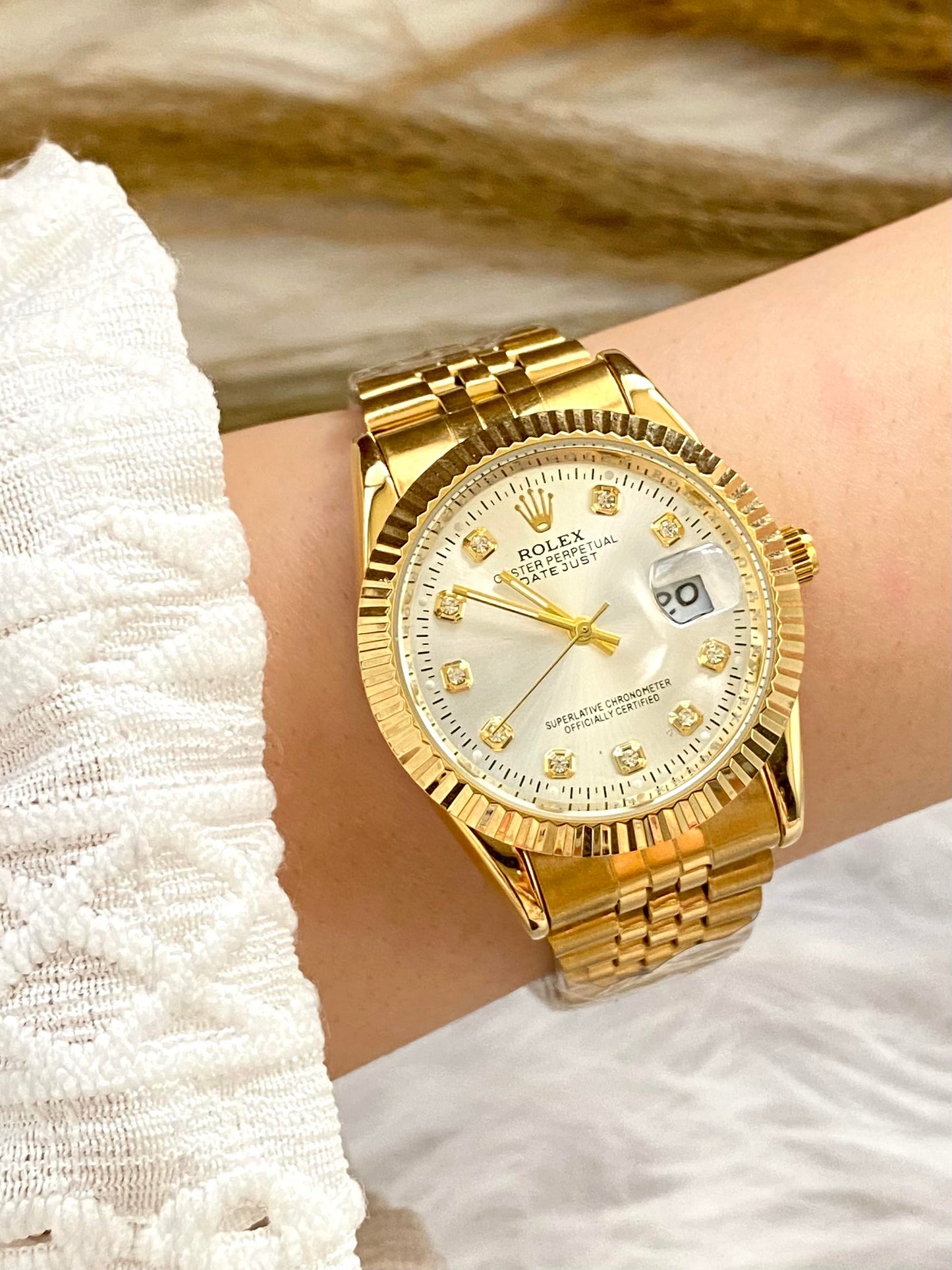 Rolex Watch Full Gold Strap
