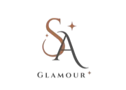Logo with 'SA' initials and 'Glamour' text on a white background