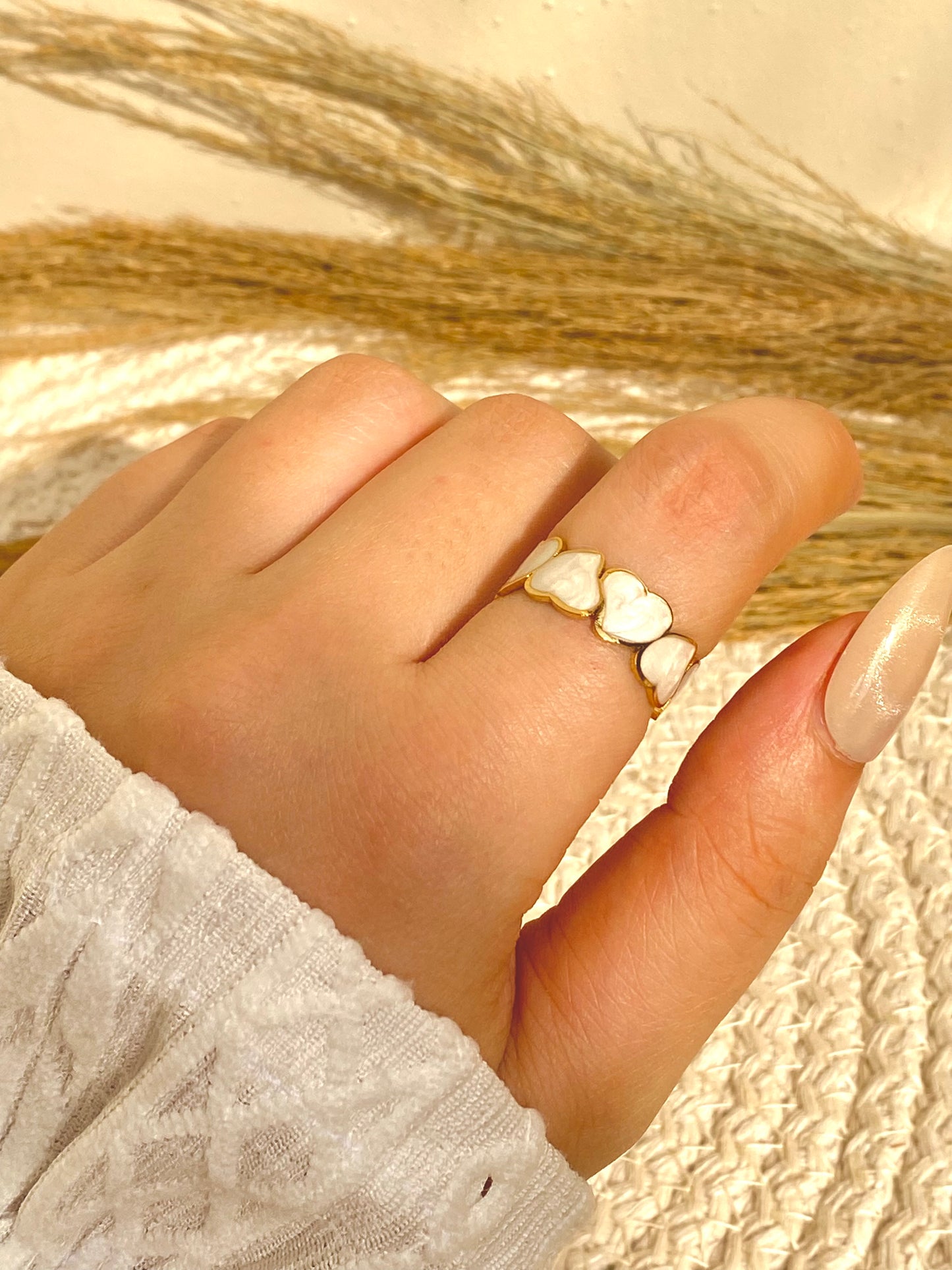 White Heart Ring