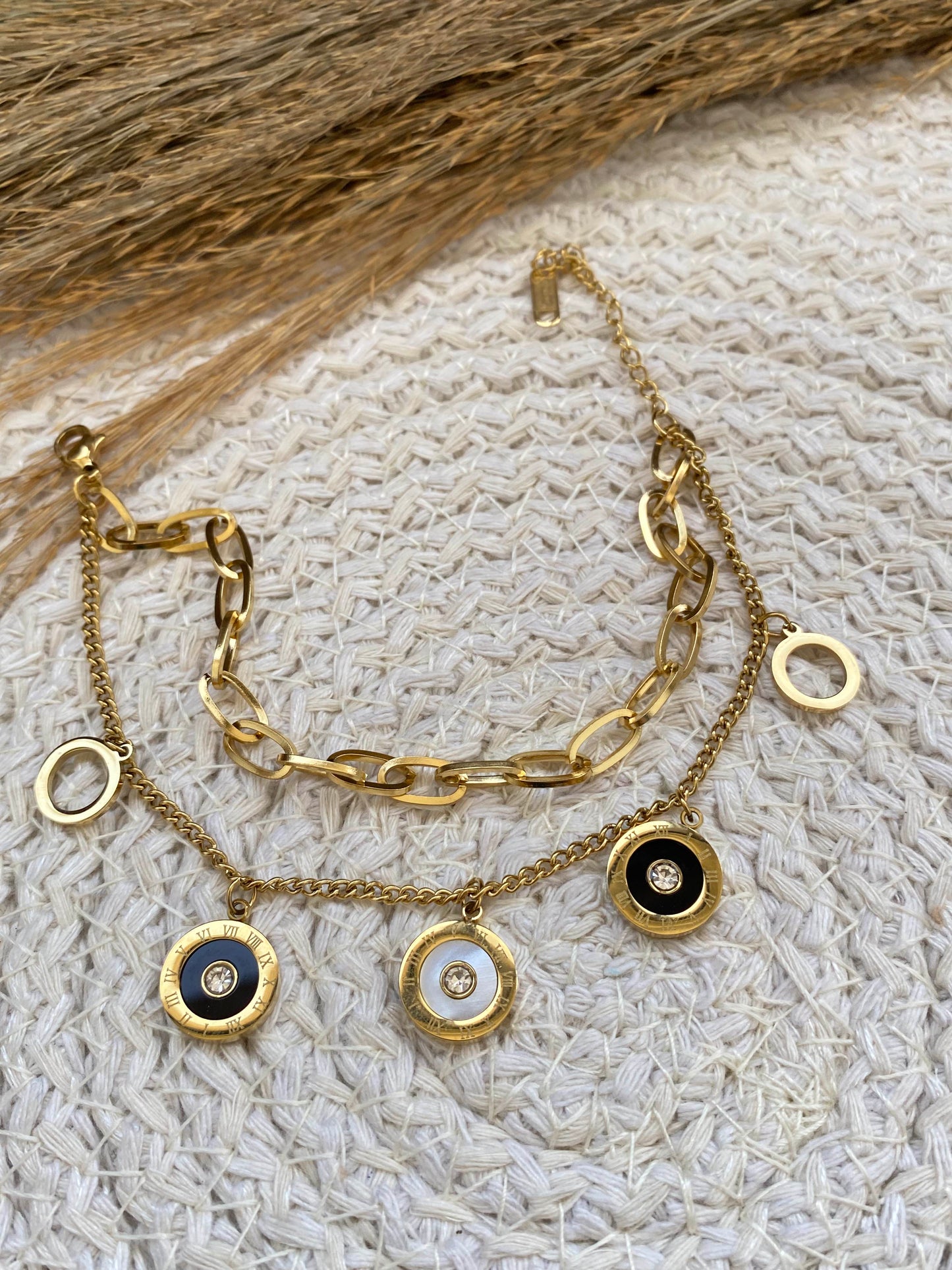 2 Layers Black and White Bracelet