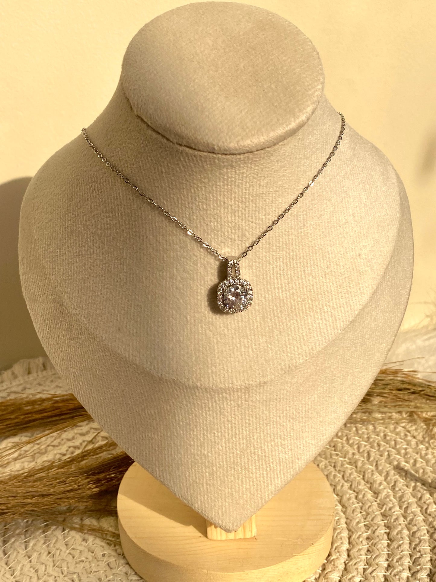 Silver Square Necklace