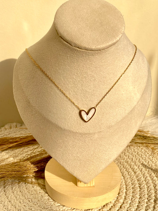 White Heart Necklace