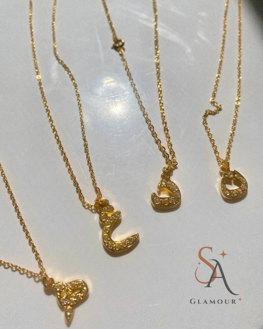 Diamond Customized Letter Gold Necklace