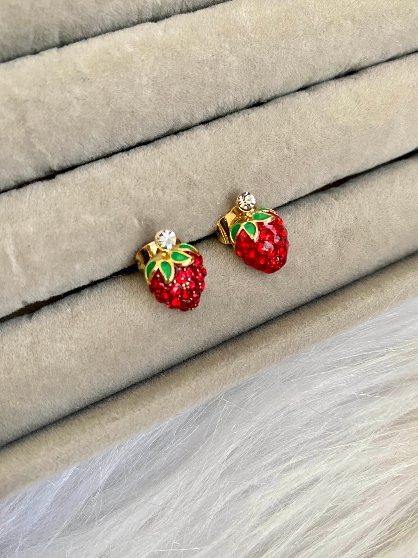 Diamond Strawberry Earring