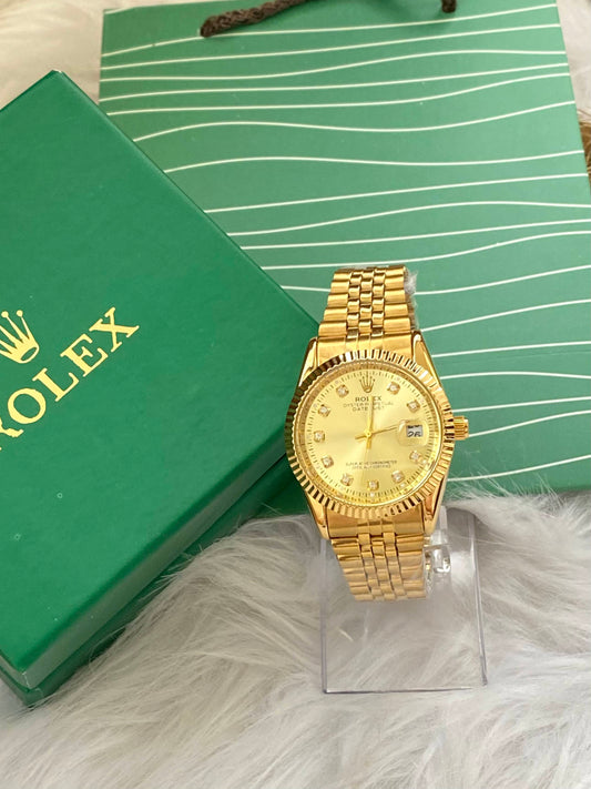 Rolex Watch Full Gold Strap