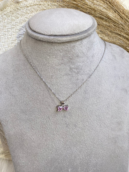 Silver Bow Necklade
