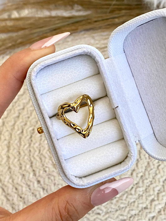 Thick Gold Heart Ring